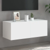 Mueble de TV de pared con luces LED blanco 80x35x31 cm