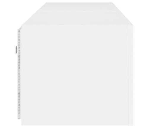 Muebles de TV de pared con luces LED 2 uds blanco 80x35x31 cm