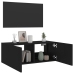 Mueble de TV de pared con luces LED negro 80x35x31 cm