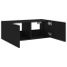 Mueble de TV de pared con luces LED negro 80x35x31 cm