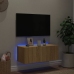 Mueble de TV de pared con luces LED roble Sonoma 80x35x31 cm