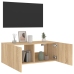 Mueble de TV de pared con luces LED roble Sonoma 80x35x31 cm