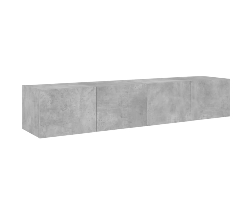 Muebles TV de pared luces LED 2 uds gris hormigón 80x35x31 cm