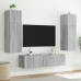 Mueble de TV de pared con luces LED gris Sonoma 80x35x31 cm