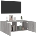 Mueble de TV de pared con luces LED gris Sonoma 80x35x31 cm