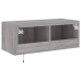 Mueble de TV de pared con luces LED gris Sonoma 80x35x31 cm