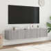 Muebles TV de pared con luces LED 2 uds gris Sonoma 80x35x31 cm