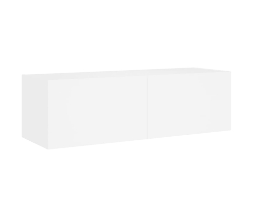 Mueble de TV de pared con luces LED blanco 100x35x31 cm