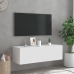 Mueble de TV de pared con luces LED blanco 100x35x31 cm