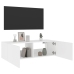 Mueble de TV de pared con luces LED blanco 100x35x31 cm