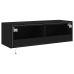 Mueble de TV de pared con luces LED negro 100x35x31 cm