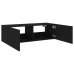 Mueble de TV de pared con luces LED negro 100x35x31 cm