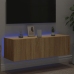 vidaXL Mueble de TV de pared con luces LED roble Sonoma 100x35x31 cm