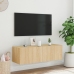 vidaXL Mueble de TV de pared con luces LED roble Sonoma 100x35x31 cm