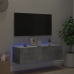 Mueble de TV de pared con luces LED gris hormigón 100x35x31 cm