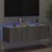 Mueble de TV de pared con luces LED gris Sonoma 100x35x31 cm