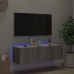 Mueble de TV de pared con luces LED gris Sonoma 100x35x31 cm