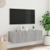 Mueble de TV de pared con luces LED gris Sonoma 100x35x31 cm