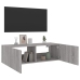 Mueble de TV de pared con luces LED gris Sonoma 100x35x31 cm