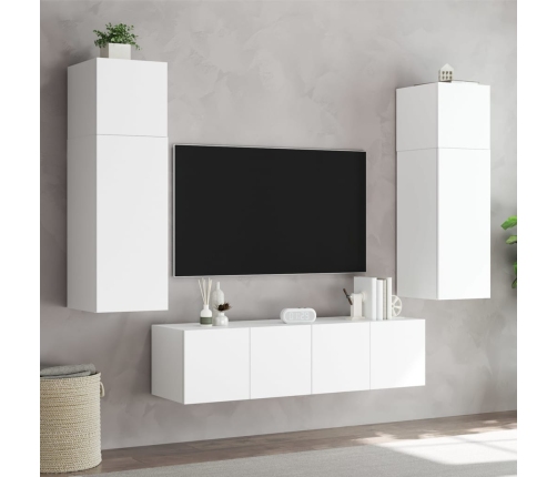 Mueble de TV de pared con luces LED blanco 60x35x41 cm