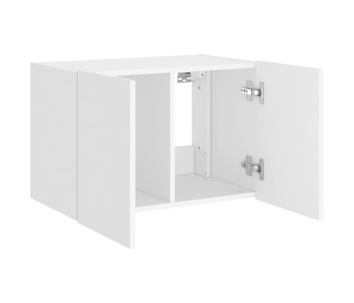 Mueble de TV de pared con luces LED blanco 60x35x41 cm