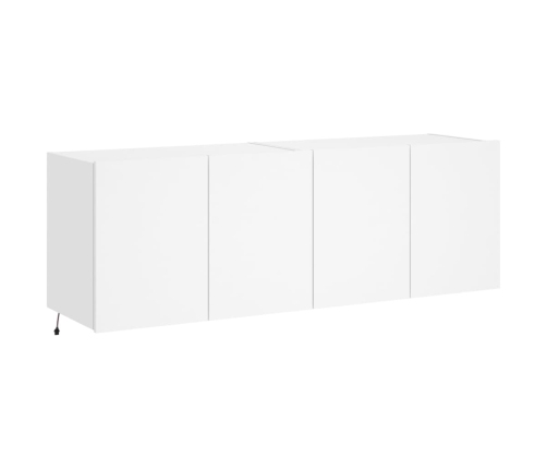 Muebles de TV de pared con luces LED 2 uds blanco 60x35x41 cm