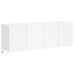 Muebles de TV de pared con luces LED 2 uds blanco 60x35x41 cm