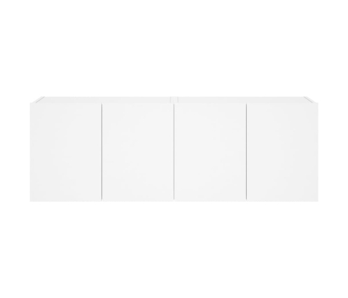 Muebles de TV de pared con luces LED 2 uds blanco 60x35x41 cm