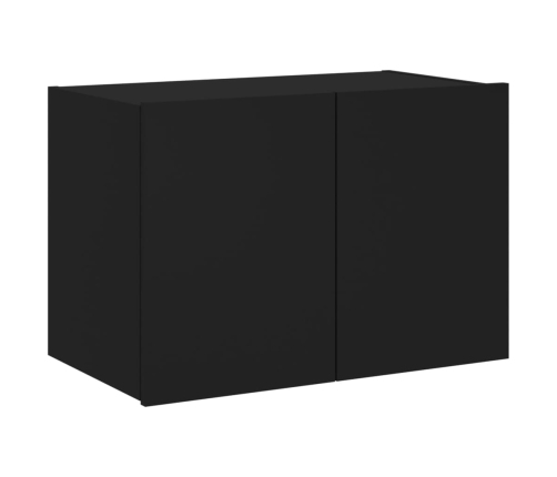 Mueble de TV de pared con luces LED negro 60x35x41 cm