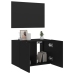 Mueble de TV de pared con luces LED negro 60x35x41 cm