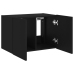 Mueble de TV de pared con luces LED negro 60x35x41 cm