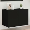 Mueble de TV de pared con luces LED negro 60x35x41 cm