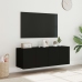 Muebles de TV de pared con luces LED 2 uds negro 60x35x41 cm