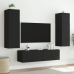 Muebles de TV de pared con luces LED 2 uds negro 60x35x41 cm