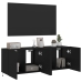 Muebles de TV de pared con luces LED 2 uds negro 60x35x41 cm