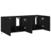 Muebles de TV de pared con luces LED 2 uds negro 60x35x41 cm