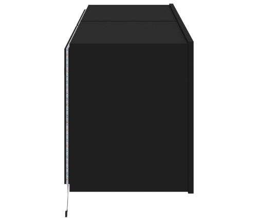 Muebles de TV de pared con luces LED 2 uds negro 60x35x41 cm