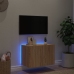 vidaXL Mueble de TV de pared con luces LED roble Sonoma 60x35x41 cm