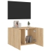 vidaXL Mueble de TV de pared con luces LED roble Sonoma 60x35x41 cm