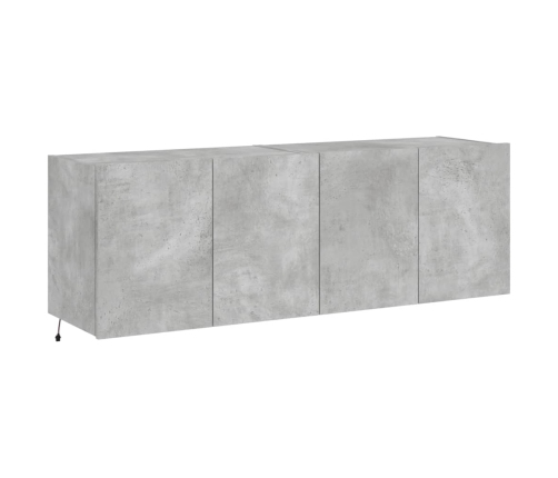 Muebles TV de pared luces LED 2 uds gris hormigón 60x35x41 cm