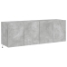 Muebles TV de pared luces LED 2 uds gris hormigón 60x35x41 cm