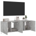 Muebles TV de pared luces LED 2 uds gris hormigón 60x35x41 cm