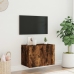 Mueble de TV de pared con luces LED roble ahumado 60x35x41 cm