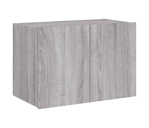 vidaXL Mueble de TV de pared con luces LED gris Sonoma 60x35x41 cm