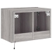 Mueble de TV de pared con luces LED gris Sonoma 60x35x41 cm