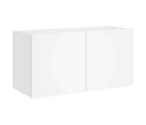 Mueble de TV de pared con luces LED blanco 80x35x41 cm