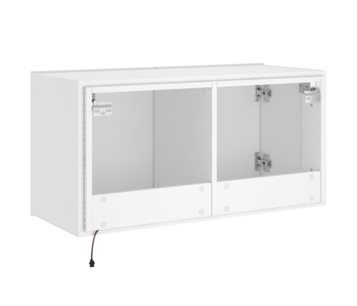 Mueble de TV de pared con luces LED blanco 80x35x41 cm