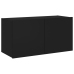 Mueble de TV de pared con luces LED negro 80x35x41 cm