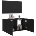 Mueble de TV de pared con luces LED negro 80x35x41 cm