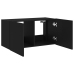 Mueble de TV de pared con luces LED negro 80x35x41 cm